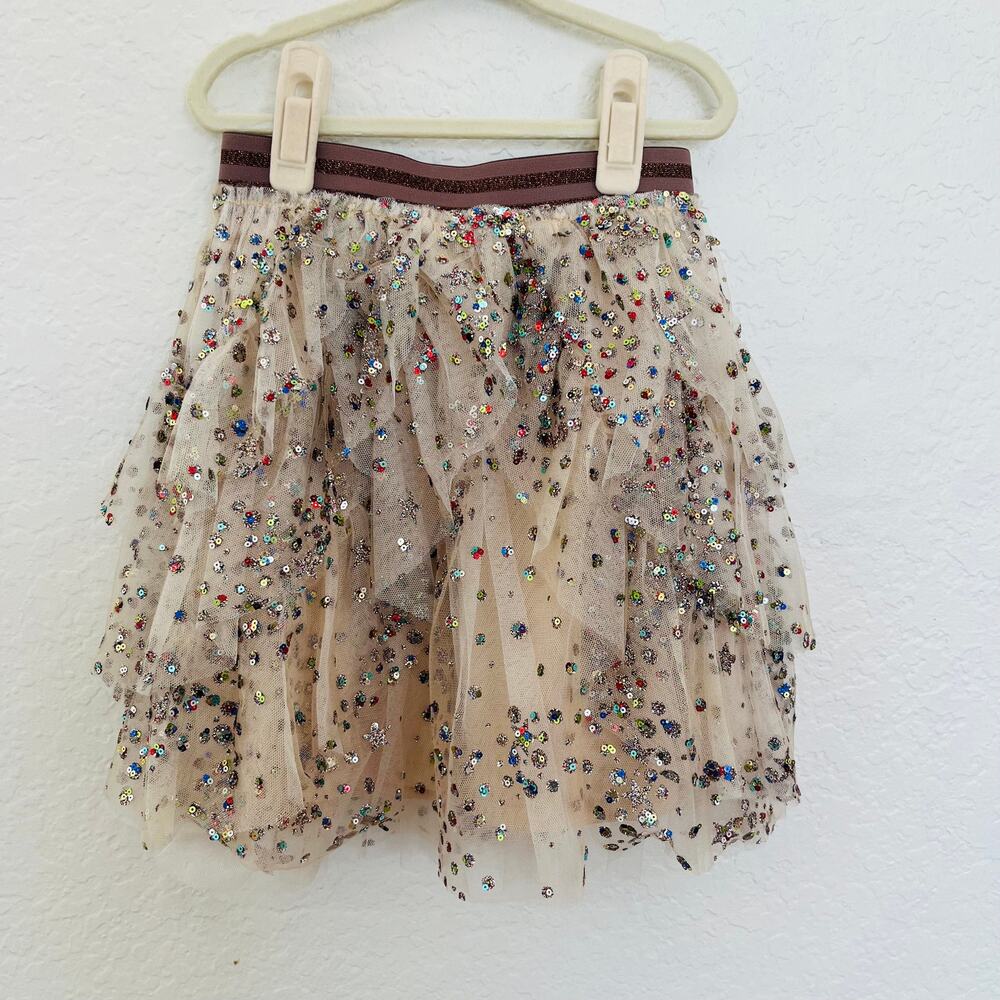 Truly Me by Sara Sara Sequin Tulle Tutu Skirt Girls Size 6